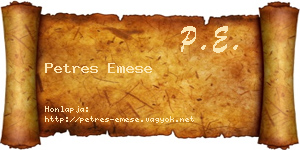 Petres Emese névjegykártya