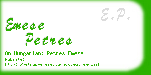 emese petres business card
